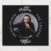 Man Myth Legend Fotonaam Zwart Wit Bier Etiket (Enkel label)