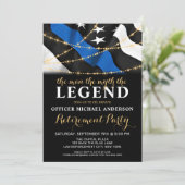 Man Myth Legend Thin Blue Line Police Retirement Kaart (Staand voorkant)