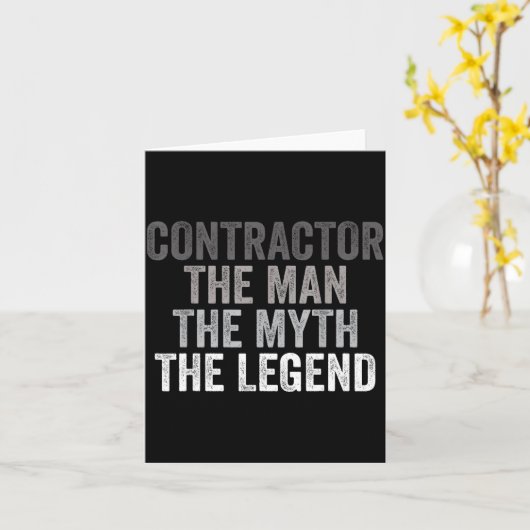 Man Myth The Legend Contractor Dad Funny General C Kaart (Gele Bloem)