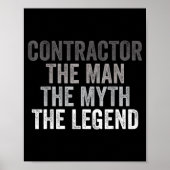 Man Myth The Legend Contractor Dad Funny General C Poster (Voorkant)