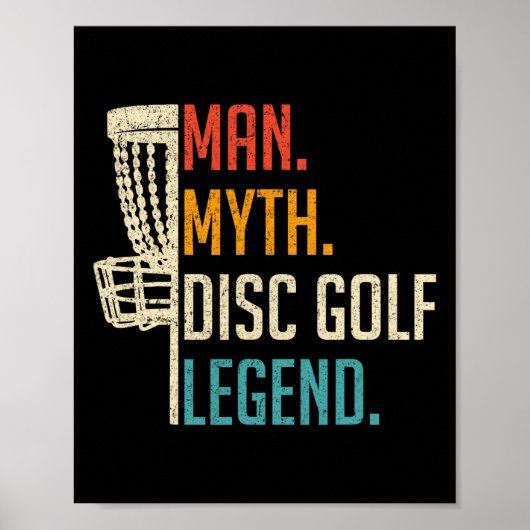 Man Mythe Disc Golf Legende - Frisbee Disc Golf Sp Poster (Voorkant)