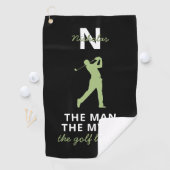 Man Mythe Golf Legende Aangepaste Naam Initialen G Golfhanddoek (Insitu)