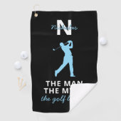 Man Mythe Golf Legende Aangepaste Naam Initialen G Golfhanddoek (Insitu)