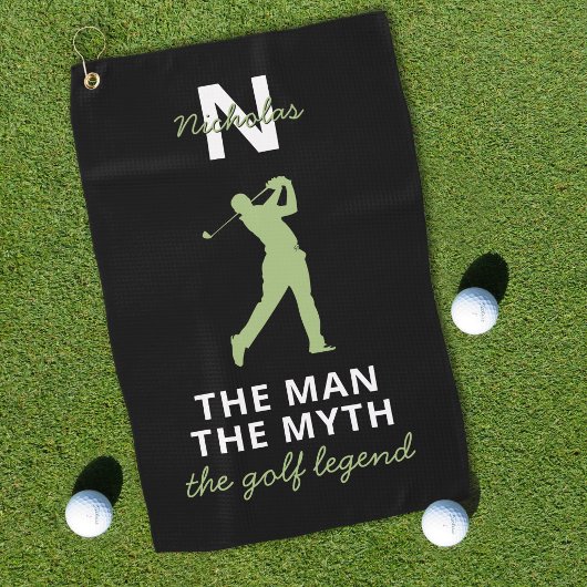 Man Mythe Golf Legende Aangepaste Naam Initialen G Golfhanddoek