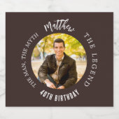 Man mythe legende foto bruin verjaardagsfeestje bier etiket (Enkel label)