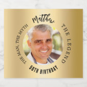 Man mythe legende foto gouden verjaardagsfeestje bier etiket (Enkel label)