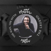 Man mythe legende foto naam ronde sticker