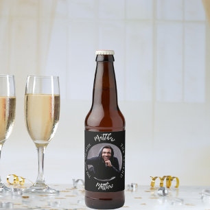 Man mythe legende foto naam zwart wit bier etiket