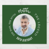 Man mythe legende foto smaragd groen verjaardagsfe bier etiket (Enkel label)