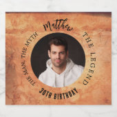 Man mythe legende foto terracotta verjaardagsfeest bier etiket (Enkel label)