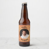 Man mythe legende foto terracotta verjaardagsfeest bier etiket (Voorkant)