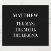 Man mythe legende foto verjaardagsfeestje bier etiket (Enkel label)