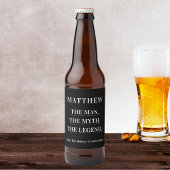 Man mythe legende foto verjaardagsfeestje bier etiket