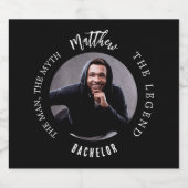 Man mythe legende foto vrijgezellenfeest bier etiket (Enkel label)