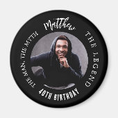 Man mythe legende foto zwart wit verjaardag magneet (Voorkant)