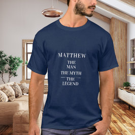 Man mythe legende naam blauw t-shirt