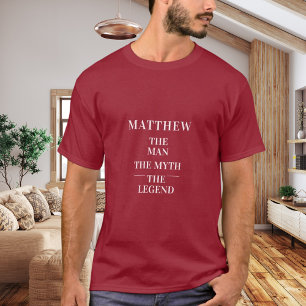 Man mythe legende naam rood t-shirt