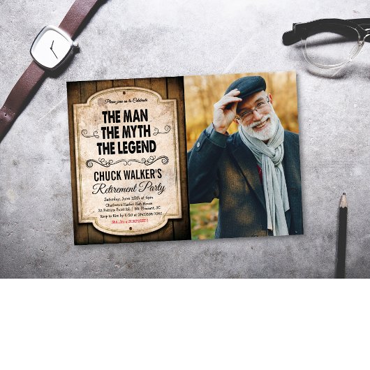 Man Mythe Legende Pensioen Uitnodiging