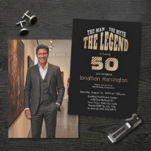 Man Mythe Legende Vet Gegraveerd Zwart Goud 50ste 