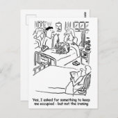 Man neemt strijken over vrouw in ziekenhuis briefkaart (Voorkant / Achterkant)