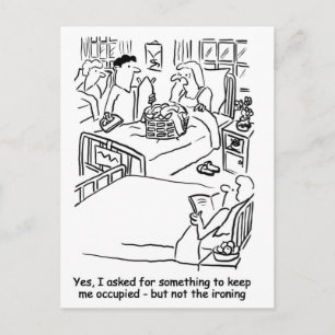 Man neemt strijken over vrouw in ziekenhuis briefkaart