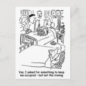 Man neemt strijken over vrouw in ziekenhuis briefkaart (Voorkant)