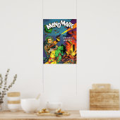 MAN O' MARS Cool  Comic Book Hoesje Art Poster (Keuken)