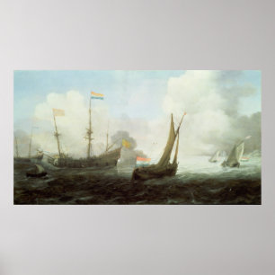 Man-o'-oorlog voor een groet, 17e eeuw poster