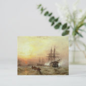 Man-o'-War brengt saluut bij zonsondergang Briefkaart (Staand voorkant)