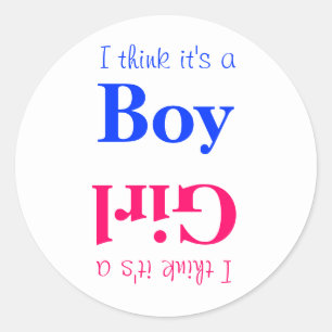 Man of Girl Baby Gender onthulling Game Sticker