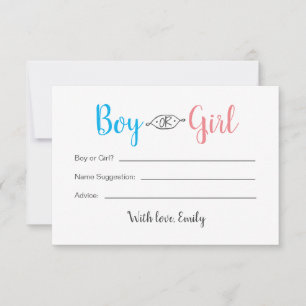 Man of Girl Baby Gender Reopenbaarle Card Notitiekaartje