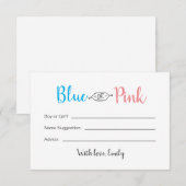 Man of Girl Baby Gender Reopenbaarle Card Notitiekaartje (Voorkant / Achterkant)