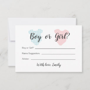 Man of Girl Baby Gender Reopenbaarle Card Notitiekaartje