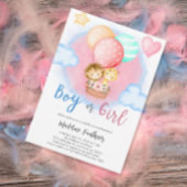 Man of Girl Gender onthullen Baby Animal Invitatio Kaart
