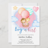 Man of Girl Gender onthullen Baby Animal Invitatio Kaart (Voorkant)