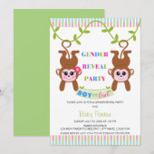 Man of Girl Monkey Gender Reopenbaart feest Kaart (Voorkant / Achterkant)