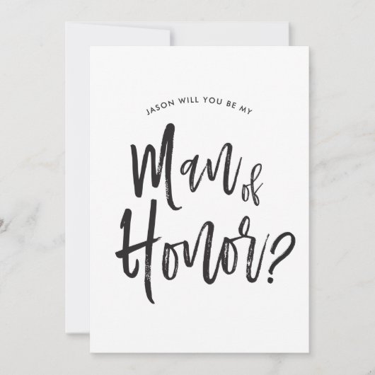 Man of Honor | Script Stijl Trouwjurk op Maat Kaart (Voorkant)
