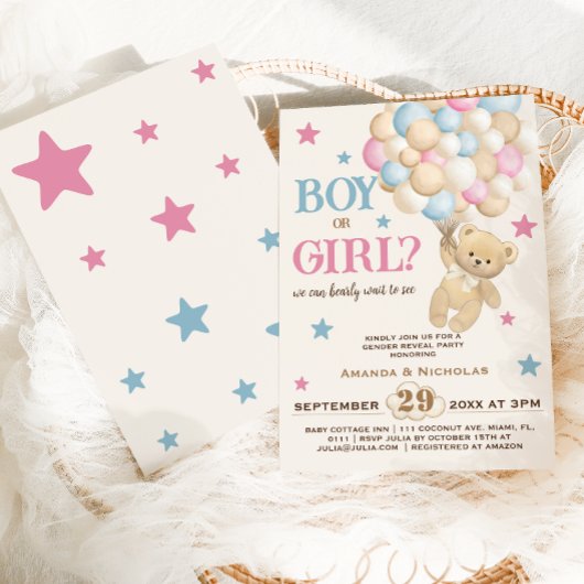 Man of meisje Beer geslachtsopenbaring Kaart