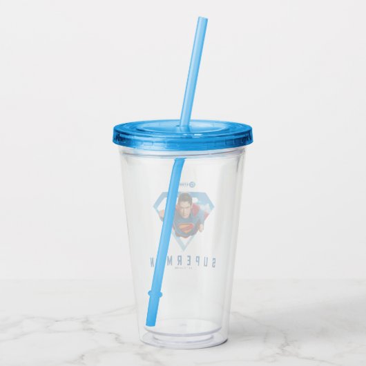 Man of Steel in Flight Acryl Drinkbeker (Achterkant)