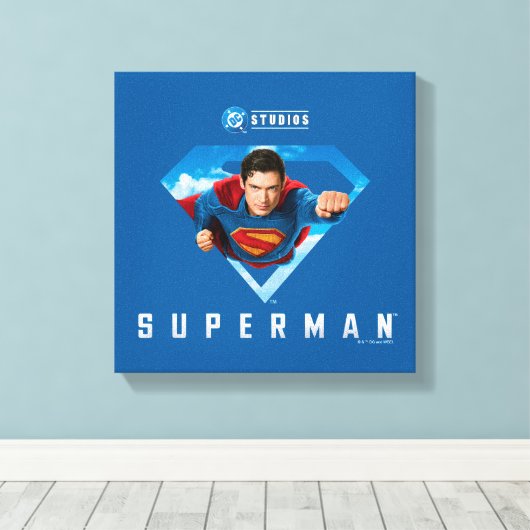 Man of Steel in Flight Canvas Afdruk (Insitu (Houten vloer))