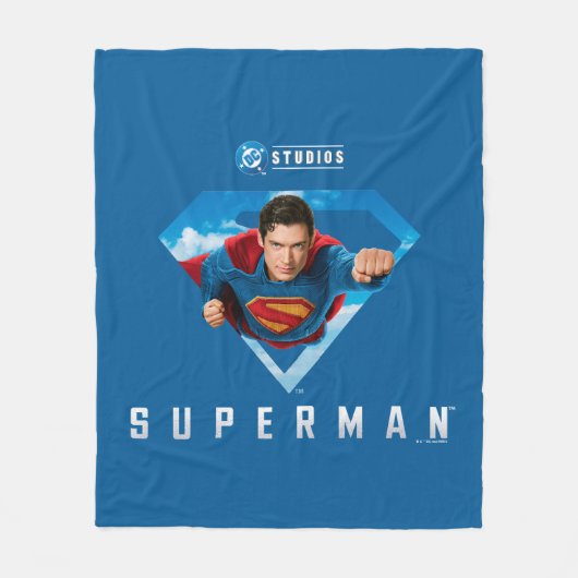 Man of Steel in Flight Fleece Deken (Voorkant)