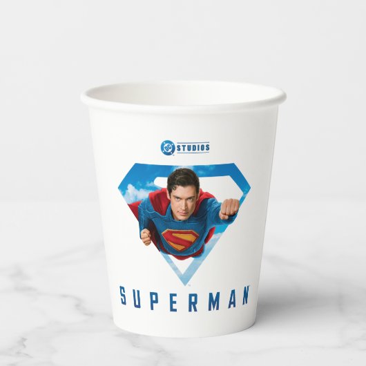 Man of Steel in Flight Papieren Bekers (Achterkant)