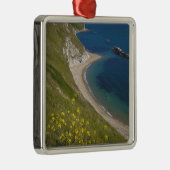 Man of War Bay, Jurassic Coast, Lulworth, Dorset, Metalen Ornament (Rechts)
