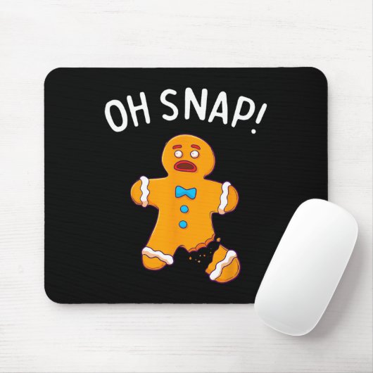 Man Oh Snap Christmas Fun Cookie Bakken Gift Short Muismat (Met muis)