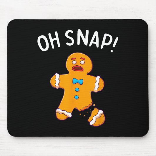 Man Oh Snap Christmas Fun Cookie Bakken Gift Short Muismat (Voorkant)