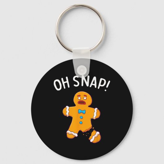 Man Oh Snap Christmas Fun Cookie Bakken Gift Short Sleutelhanger (Voorkant)