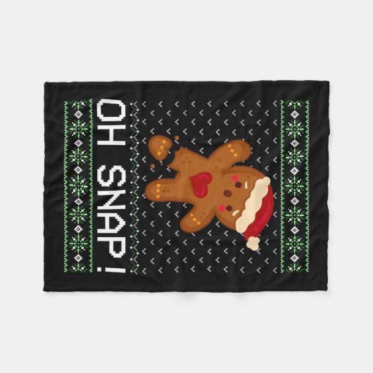 Man Oh Snap Kerstkoekje Fleece Deken (Voorkant (Horizontaal))