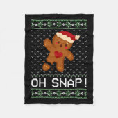 Man Oh Snap Kerstkoekje Fleece Deken (Voorkant)