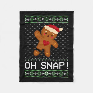 Man Oh Snap Kerstkoekje Fleece Deken