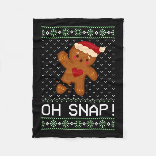 Man Oh Snap Kerstkoekje Fleece Deken (Voorkant)